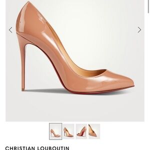Christian Louboutin Beige Patent Leather Heels pigalle nude